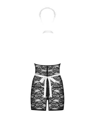Эротический костюм горничной Obsessive Servgirl costume S/M, халат, стринги, фартук, обруч - Фото №4