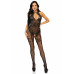 (SALE) Бодистокинг Leg Avenue Rhinestone Lace and Net Bodystocking OS Black - Фото №3