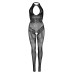 (SALE) Бодистокинг Leg Avenue Rhinestone Lace and Net Bodystocking OS Black - Фото №6