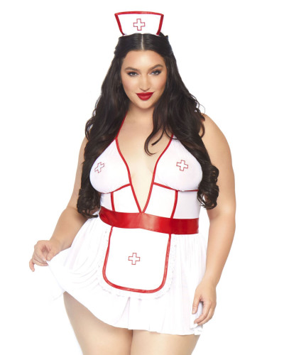 Костюм медсестры Leg Avenue Nightshift Nurse XL/XXL, платье, трусики, шапочка - Фото №1