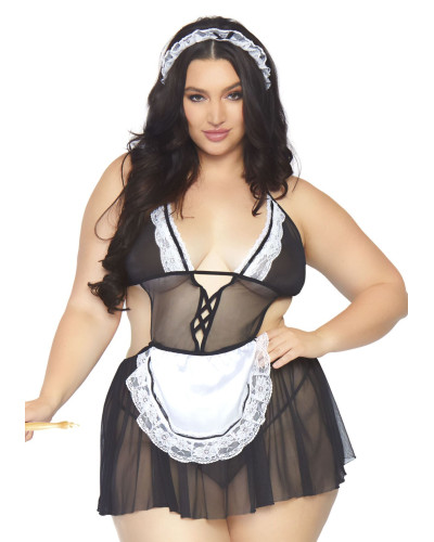 Костюм покоївки Leg Avenue Fantasy French Maid XL/XXL, сукня, трусики, пов’язка - Фото №1