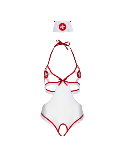 Костюм медсестры Leg Avenue Naughty Nurse, one size, боди и шапочка - Фото №3