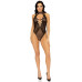 Leg Avenue Net and lace halter bodysuit OS Black - Фото №6