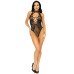 Leg Avenue Net and lace halter bodysuit OS Black - Фото №8