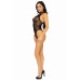 Leg Avenue Net and lace halter bodysuit OS Black - Фото №10