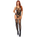Эротический бодистокинг Leg Avenue Jacquard net Black, имитация чулок, открытый доступ, one size - Фото №2