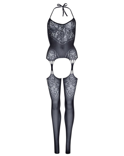 Эротический бодистокинг Leg Avenue Jacquard net Black, имитация чулок, открытый доступ, one size - Фото №6