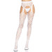 Ажурні колготки із сердечками Leg Avenue Heart White, one size, імітація панчіх - Фото №1