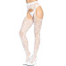 Ажурні колготки із сердечками Leg Avenue Heart White, one size, імітація панчіх - Фото №4