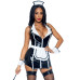 Вініловий костюм покоївки Leg Avenue Vinyl Naughty Maid L, сукня, фартух, манжети, головний убір - Фото №1