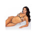 Еротичний комплект зі стразами Leg Avenue Catch Me Rhinestone set, трусики та бра, one size - Фото №6