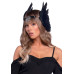 Повязка на голову с крыльями Leg Avenue Feather headband Black, перья и натуральная кожа - Фото №1