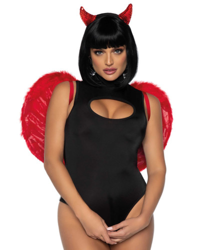 (SALE) Крила дияволиці Leg Avenue devil wings Red, справжнє пір’я - Фото №4
