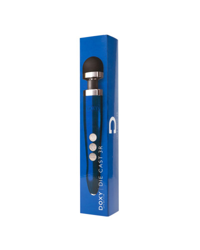 Вибромассажер DOXY Die Cast 3R - Blue Flame, очень мощный, перезаряжаемый, металлический корпус - Фото №4