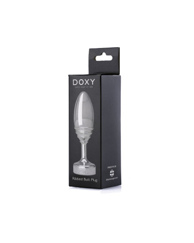 Металева анальна пробка DOXY Butt Plug RIBBED, ребриста, діаметр 3,3 см - Фото №5