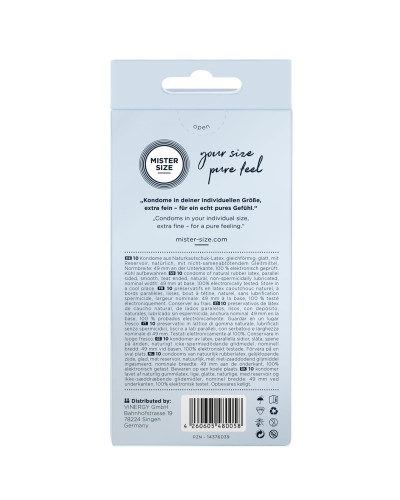 Презервативы Mister Size - pure feel - 49 (10 condoms), толщина 0,05 мм - Фото №3