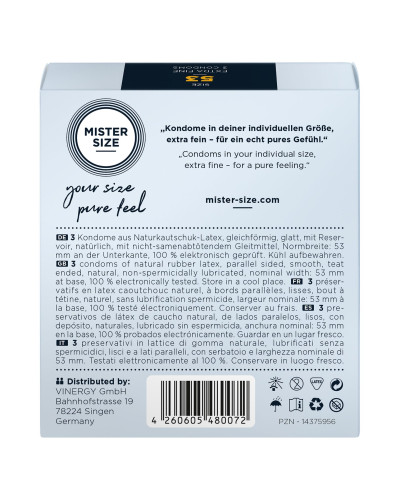 Презервативи Mister Size - pure feel - 53 (3 condoms), товщина 0,05 мм - Фото №3
