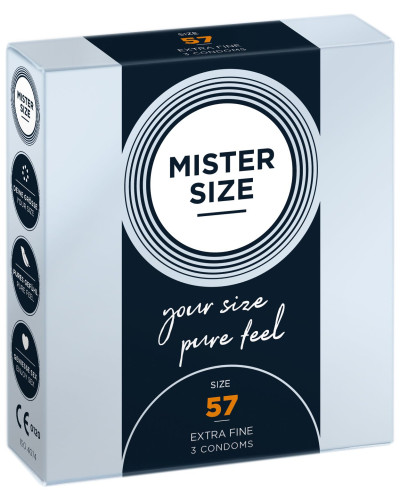 Презервативы Mister Size - pure feel - 57 (3 condoms), толщина 0,05 мм - Фото №1
