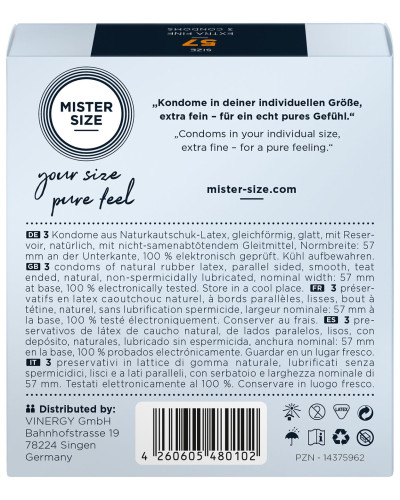 Презервативы Mister Size - pure feel - 57 (3 condoms), толщина 0,05 мм - Фото №3