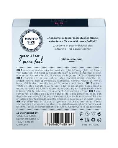 Презервативи Mister Size - pure feel - 64 (3 condoms), товщина 0,05 мм - Фото №3
