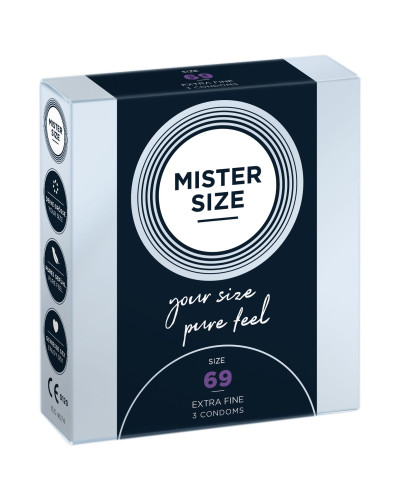 Презервативи Mister Size - pure feel - 69 (3 condoms), товщина 0,05 мм - Фото №1