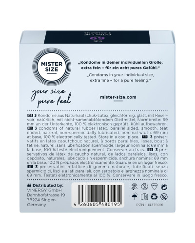 Презервативи Mister Size - pure feel - 69 (3 condoms), товщина 0,05 мм - Фото №3