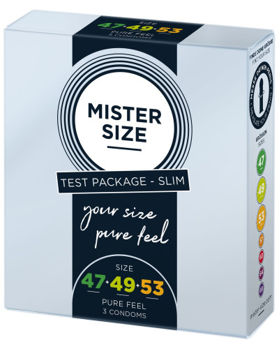 Набор презервативов Mister Size - pure feel - 47–49–53 (3 condoms), 3 размера, толщина 0,05 мм - Фото №2