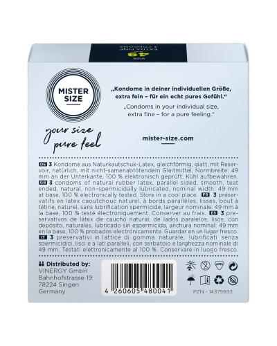 Презервативи Mister Size - pure feel - 49 (3 condoms), товщина 0,05 мм - Фото №3