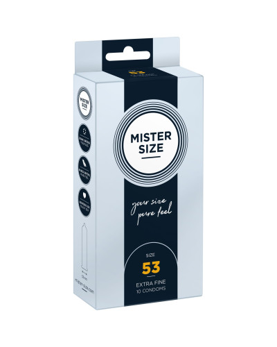 Презервативи Mister Size - pure feel - 53 (10 condoms), товщина 0,05 мм - Фото №1