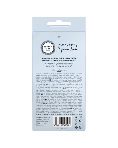 Презервативи Mister Size - pure feel - 53 (10 condoms), товщина 0,05 мм - Фото №3