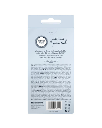 Презервативи Mister Size - pure feel - 64 (10 condoms), товщина 0,05 мм - Фото №3