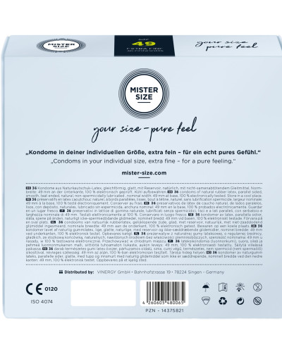 Презервативи Mister Size - pure feel - 49 (36 condoms), товщина 0,05 мм - Фото №3
