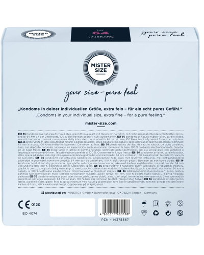 Презервативи Mister Size - pure feel - 64 (36 condoms), товщина 0,05 мм - Фото №3