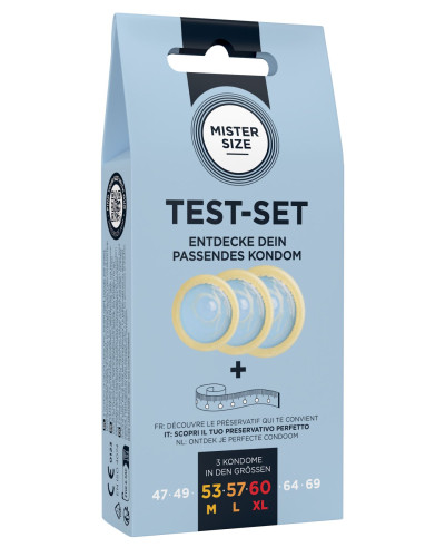 Набір презервативів Mister Size test-set 53–57–60, 3 розміри + лінійка, товщина 0,05 мм - Фото №2