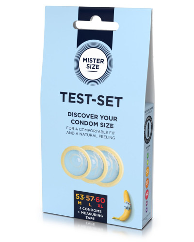 Набір презервативів Mister Size test-set 53–57–60, 3 розміри + лінійка, товщина 0,05 мм - Фото №3
