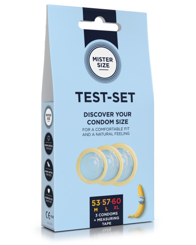 Набір презервативів Mister Size test-set 53–57–60, 3 розміри + лінійка, товщина 0,05 мм - Фото №4