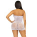 Платье-сетка со стразами Leg Avenue Rhinestone halter mini dress White, открытая спина, one size - Фото №2
