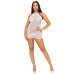 Платье-сетка со стразами Leg Avenue Rhinestone halter mini dress White, открытая спина, one size - Фото №5
