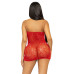 Платье-сетка со стразами Leg Avenue Rhinestone halter mini dress Red, открытая спина, one size - Фото №2
