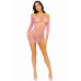 Платье-сетка с сердечками Leg Avenue Heart net mini dress Pink, завязки, открытые плечи, one size - Фото №5