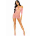 Платье-сетка с сердечками Leg Avenue Heart net mini dress Pink, завязки, открытые плечи, one size - Фото №8