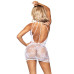 Ажурна сукня-сітка Leg Avenue Lace mini dress with cut-outs White, one size - Фото №1