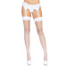 Панчохи-сітка зі швом Leg Avenue Backseam Thigh Highs White, one size - Фото №1