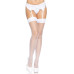 Панчохи-сітка зі швом Leg Avenue Backseam Thigh Highs White, one size - Фото №3