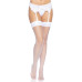 Панчохи-сітка зі швом Leg Avenue Backseam Thigh Highs White, one size - Фото №5