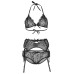 Мереживний комплект зі стразами Leg Avenue Bright Lights Rhinestone S (трусики, бра, пояс для панчіх - Фото №5