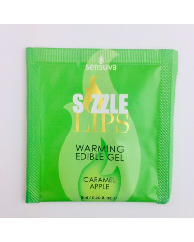 Пробник масажного гелю Sensuva - Sizzle Lips Caramel Apple (6 мл) - Фото №1