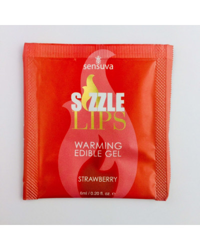 Пробник масажного гелю Sensuva - Sizzle Lips Strawberry (6 мл) - Фото №1