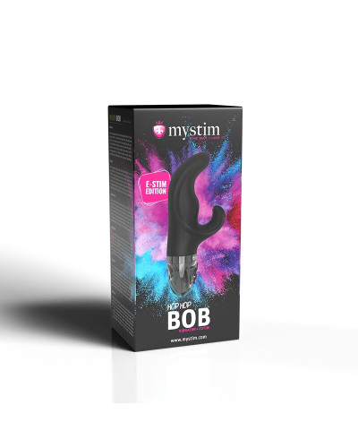 Вібратор-кролик з електростимуляцією Mystim Hop Hop Bob Black Edition - Фото №9