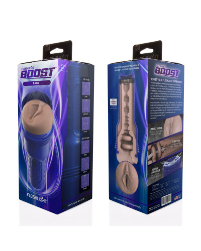 Мастурбатор-вагина Fleshlight Boost Bang Light Medium Flesh, плавающие кольца Turbo Tech - Фото №7
